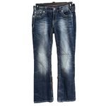 Miss Me Embellished Pocket Jeans. Low Rise Medium Wash Boot Cut Contrast Stitch Photo 2