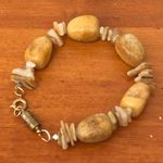 Gorgeous Unique Natural Brown And Tan Gemstone Magnetic Closure Bracelet Photo 2