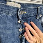 Free People  We the Free Denim Jeans Women 27 Blue Med Wash Distressed Button Fly Photo 6