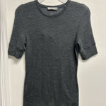 Vince  Heather Gray Shrunken Wool Women's Top Photo 0