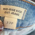 Madewell Petite Mid Rise Kick Out Jean Size 33P Light Wash Crop Flare High Rise Photo 6