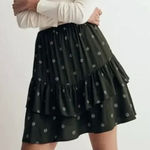 Madewell NEW  Pull-On Ruffle Tiered Mini‎ Skirt in Dot Daisies, XS Photo 0