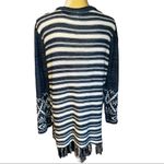 Faded Glory  denim blue colored and white knit cardigan sweater Photo 4