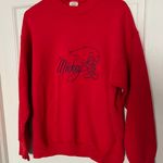 Disney Mickey Vintage Embroidered  Crewneck Pullover Sweatshirt Photo 0