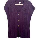 Whistles London Knit Sweater Cardigan Lambswool Cashmere Angora blend Purple Size L Photo 0