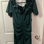 XScape Women's Isla Long CREPE OFF THE SHOULDER Green RUFFLE Dress Plus Sz 20 Photo 9