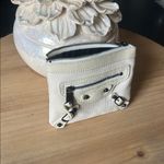 Balenciaga Authentic  Paris Classic Off-White Canvas Small Zip Pouch Clutch Photo 7