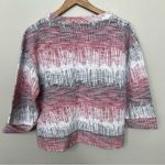 Anthropologie  Postmark Soundwaves Sweater Size Medium 3/4 Length Sleeves Red Photo 3
