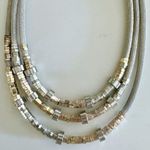 EXPRESS  Triple Strand Beaded Steampunk Gunmetal Chunky Collar Necklace Photo 9