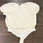 EXPRESS NWT Puff Sleeve Crew Neck Bodysuit Sz M Photo 0