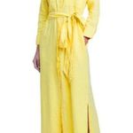 L'Agence NWT Cameron in Light Maize Yellow Linen Belted Maxi Shirt Dress XS Photo 6