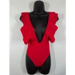 Vix Paula Hermanny milano liz ruffled ribbed swimsuit size small NWOT Photo 2