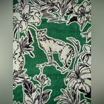 C&C California  cropped wide leg Green Floral Animal pants size M‎ 100% linen Photo 3