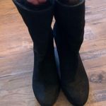 Eileen Fisher  Womens Shearling Fur  Black Wedge Heel Boots Suede Size 8 Photo 6