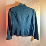 Petite Sophisticate Turquoise Teal Brocade Textured Paisley Blazer 6P classic Photo 5