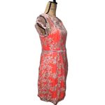 Nanette Lepore NWT Waldorf Girl Sheath Orange Crepe w/Lavender Lace Dress 10 Photo 3