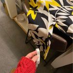 cream with yellow and black print linen blend , oversized statement blazer Size M Photo 9