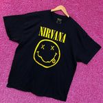 Nirvana Nevermind Tour Smiley Promo Logo Grunge Band Tee 2X  Photo 2