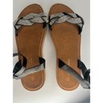 None Alexis Bendel Black Strap Silver Braid Sandals Photo 2