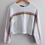 Abercrombie & Fitch  Rainbow Stripe Cropped oversized Sweatshirt – XS Photo 0
