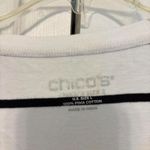  black and White striped Pima Cotton Size Large sweater  (Chicos Size 2) Photo 1