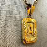 Gold tone A monogram pendant necklace Photo 3