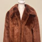 frame denim FRAME Faux Fur Coat In Spice Size Medium Photo 5