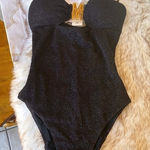 Moschino Glitter Halter Cutout One Piece Swimsuit Black XS NWT Photo 0