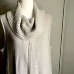 The Limited  Women’s Split Front Cowlneck Sleeveless Sweater with Fringe Trim Photo 4