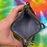 Coach 💜 Signature Stripe Lozenge Wristlet in Brown and Tan Fabric Photo 4