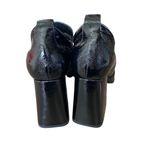 Casta Josh Patent Leather Black Heeled Loafer Gray Silver Buckle size 7 37 90s Photo 5