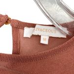 Olivaceous  Sheer Metallic Mauve Long Sleeve Bodysuit Photo 4