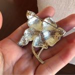 Vintage Flower Hibiscus Enamel Marcasite Brooch Photo 2