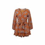 Pretty orange and blue long sleeve romper Size M Photo 3