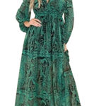 Aakaa AAKKA Magical Maiden Long Sleeve V-Neck Maxi Dress, Size S, New without Tag Photo 0