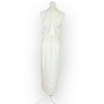 Michelle Mason Midi Dress Women's 2 Off White Gown Halter Sleeveless Open Back Photo 4
