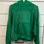 Aerie  Green Sherpa Patchwork Hoodie Photo 1