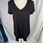 cupio  Black V-Neck Tunic Tee Shirt Womens M Soft Stretch Short‎ Sleeve Basic Top Photo 11