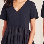 Anthropologie  Maeve Black V-neck Louisa Tiered Peasant Babydoll Tee Shirt Top XS Photo 0