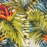 Tori Richard  Uniforms Teal Blue Palm Leaf Print Hawaiian Button Down Shirt S Photo 2