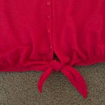 H&M Divided red cropped cold shoulder knot long sleeve shirt XS Photo 1
