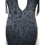 Women’s Vintage Silk Beaded Fringe Flapper Gown Dress size 6 Black Photo 6