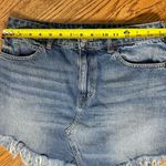 We The Free  | Bailey Mini Raw Hem Mountain Blue Denim Skirt Size 28 Photo 6