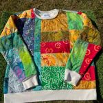 Old Navy  Patchwork Batik Print Sweatshirt Multicolor Crewneck Women’s Size L Photo 10