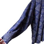 Arizona Jeans VTG Arizona Jean Co Women Corduroy Button Up Shirt L Navy Paisley Cottage Boho Photo 2