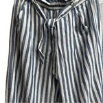 Jolt Paper Bag Linen Blend Blue White Striped Casual Pant’s Size Medium Photo 6