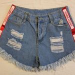 High Waisted Jean Shorts Blue Photo 0