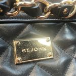 St. John  Jumbo Luxury Chain Link Quilted Leather Black Bag Photo 2