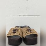 Brother Vellies Women's Aquarius Clogs Sz 5 slip on heel crochet boho wooden Brown Photo 1
