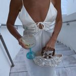 ZARA  dress midi maxi ivory satin tied slip evening summer wedding party Photo 12